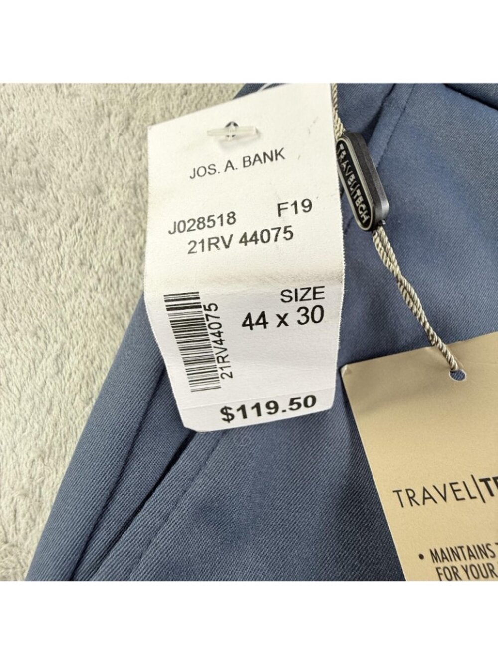 Jos. A. Bank Traveler Pants Mens 44x30 Blue Travel Tech Dress Business 21RV44075 - Picture 4 of 16
